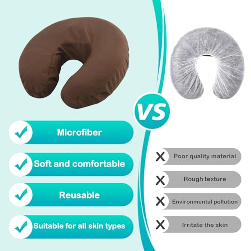 SINLAND Reusable Microfiber Massage Face Rest Covers Extra Soft & Heavy Face Cradle Covers Cozies Fitted Suitable for Massage Tables and Chairs