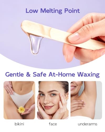 Waxfans Mini Purple Wax Kit & Facial Wax Beads for Sensitive Skin, Adjustable Temp, 400g
