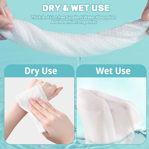 Unscented Cotton Face Wipes 400 Count - Multi-Purpose Facial Dry Towels