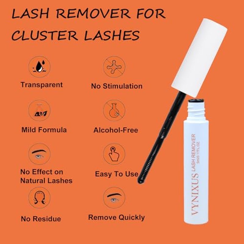 Lash Bond and Seal Waterproof 3-IN-1 Lash Remover for Lash Extensions Lash Glue for Eyelash Clusters DIY Eyelash Extension Remover Lash Cluster Glue Kit Eyelash Remover 15ml (Black)