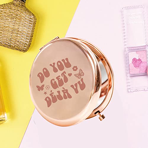 KEYCHIN Music Album Pocket Mirror Singer Fans Gifts Do You Get Deja Vu Music Song Lyrics Compact Makeup Mirror for Women Girls Teenagers (Deja Vu -RG)