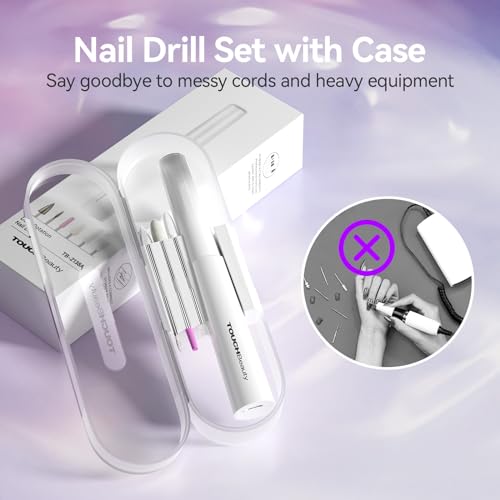 Electric Nail Drill Kit for Manicure & Pedicure - Portable Professional Nail File Set with 6 Bits