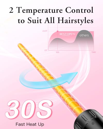 Rose Gold 6-in-1 Long Barrel Curling Wand Set with Interchangeable Ceramic Wands