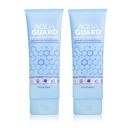 AQUA GUARD After-Swim Wet Skin Moisturizer 2-Pack - In-Shower Lotion, Chlorine Neutralizer