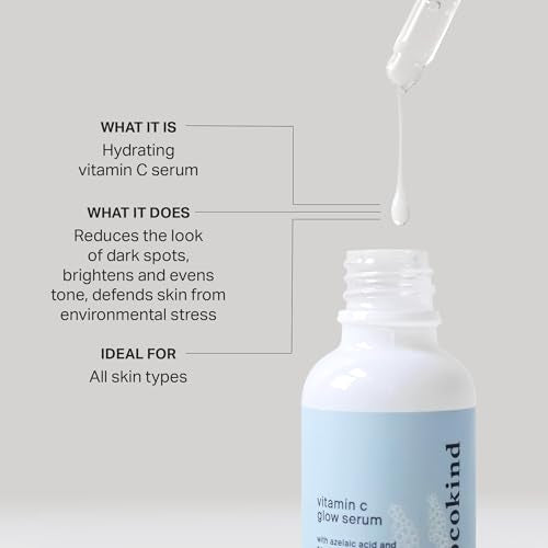Vitamin C Glow Serum by Cocokind, Brighten Dullness and Improve Skin Tone and Texture, Hydrating Face Serum Formulated for Sensitive Skin, Cruelty Free, Fragrance Free, Vegan, 1 Fl Oz, 3 Pack