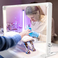 White Portable LED Desk Lamp for Nail Tech with 3 Color Modes & Adjustable Brightness