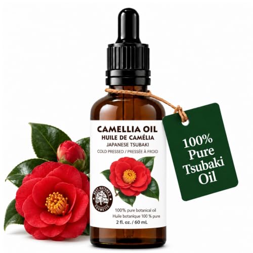 Japanese Tsubaki Camellia Oil for Hair & Skin - 2 Fl Oz, Cold Pressed & Pure