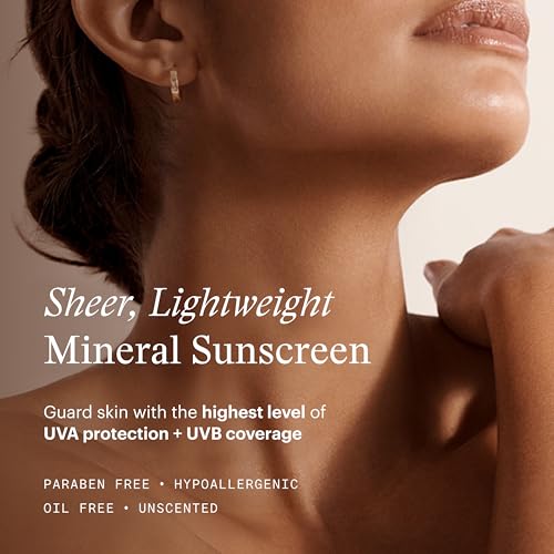 Mineral Sunscreen SPF 35 for Sensitive Skin - Sheer UVA/UVB Protection, Lightweight Face Shield