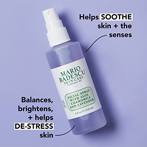 Mario Badescu Facial Spray with Aloe Chamomile Lavender Combo 8oz + 4oz - Hydrating Face Mist for All Skin Types