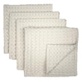 Set of 4 Premium Quality Waffle Washcloths, 13 Inch Quick Dry Face Washcloth, Pure Cotton Natural Soft Makeup Towel, Shower Cloth for Face Body (Natural)