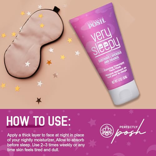 Perfectly Posh - Very Sleepy Overnight Face Mask - Hydrating Night Mask with Lavender and Hyaluronic Acid for Radiant Skin - 50ml