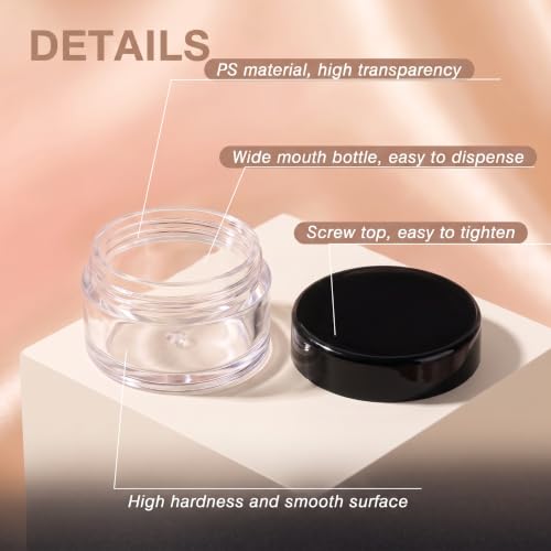 Black 200 Count 5g Sample Lip Balm Jars - Leak-Proof Reusable Containers