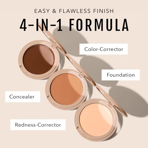No Makeup Makeup Foundation, Weightless Cream-Balm Formula Conceals, Corrects and Camouflages with Skin-Tone Adaptive Flexshade Technology, Buildable, Long-Lasting, Cruelty-Free, Vegan, Light Medium