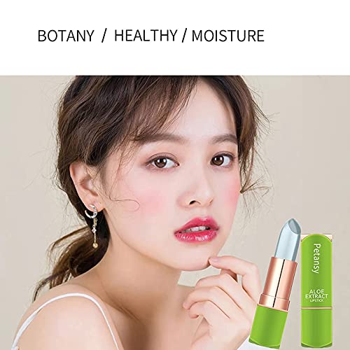 Petansy 3 Packs Aloe Vera Lipstick, Lips Moisturizer Long Lasting Nutritious Lip Balm Magic Temperature Color Change Lip Gloss-Set