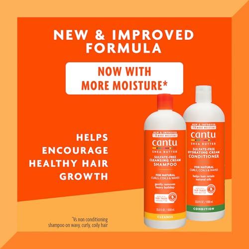 Cantu Shampoo & Conditioner with Shea Butter for Natural Hair, 1L (Pack of 2)