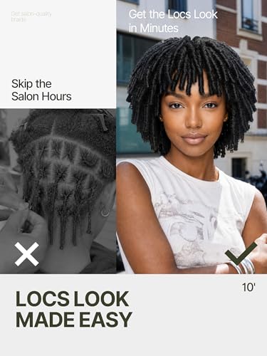 Frodio 10-Inch Short Curly Dreadlocks Wig with Glueless Cap for Men & Women