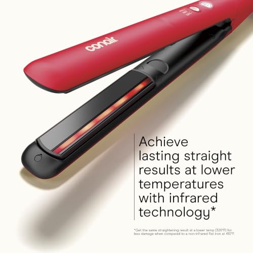 Infrared Hair Straightener Flat Iron - 1 Inch, Reduce Frizz & Damage - Berry