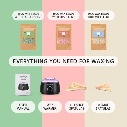 Women and Men Waxing Kit with Hard & Soft Wax Beads for Hair Removal - Beginner Friendly