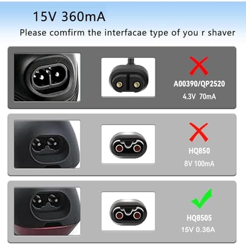 15V AC Charger Compatible with Philips Norelco Series mg7750 Electric Shaver Razor,Aquatec,Arcitec,Multigroom Beard Trimmer Adapter
