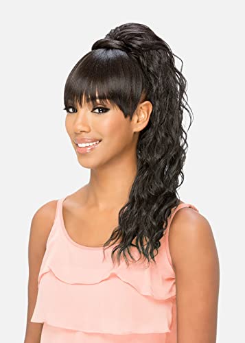 20 Inch Spiral Curl Ponytail with Dome Top & Fringed Bang Synthetic Hair - Variation FS1B/33