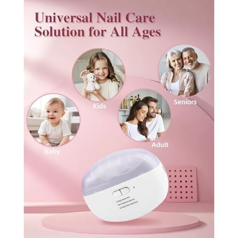 2026 Upgraded Electric Nail Clipper, Electric Nail File, 2 Speeds Automatic Nail Trimmer with LED Light & Clip Storage - USB Rechargeable for Baby, Kids, Adults, Seniors