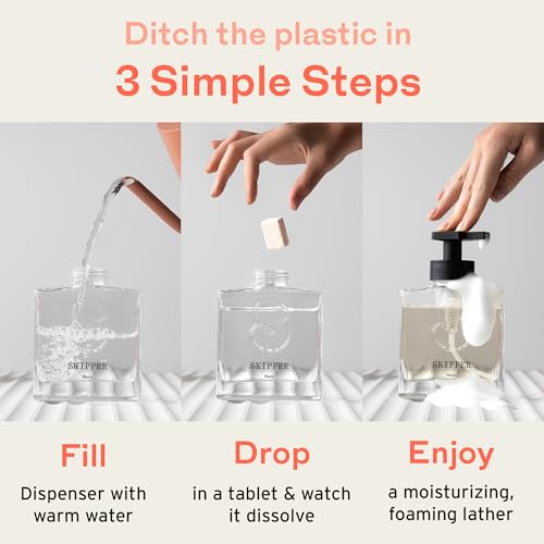 Tirtyl Hand Soap Duo Kit - 2 Glass Foaming Dispensers + 6 Tablet Refills - Compostable Packaging - Variety Fragrances - 48 fl oz total (makes 6x 8 fl oz bottles of soap)