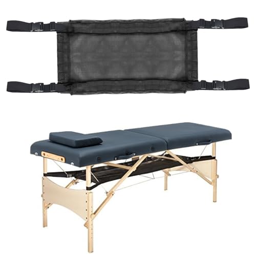 HOINCO Black Large Under Desk Mesh Storage Pocket for Massage Bed Accessories