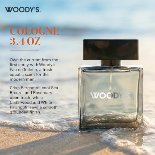 Woody's Men's Eau de Toilette Cologne 3.4 oz Long-Lasting Fresh Masculine Scent