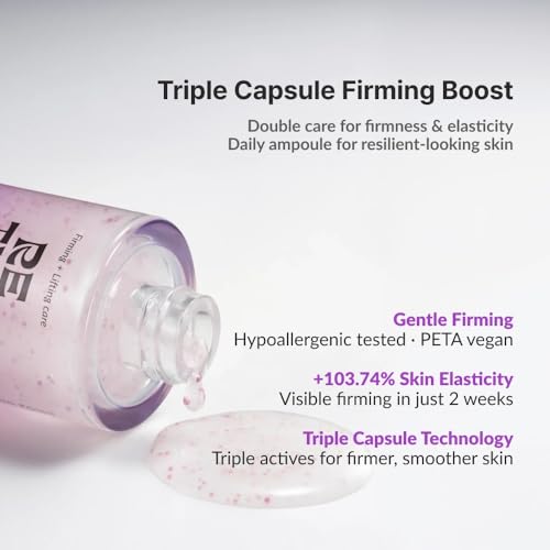 The Firm Ampoule, Anti-Aging Face Serum with Peptides, Bakuchiol & Korean Thistle, Firm & Lift, Wrinkle Care, Reduce Facial Puffiness, Vegan Korean Skincare (30ml / 1.01 fl. oz)