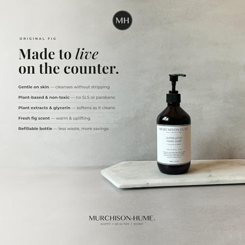 Murchison-Hume Original Fig Liquid Hand Soap 17 Fl Oz Refillable Dispenser - Plant-Based, SLS & Paraben-Free