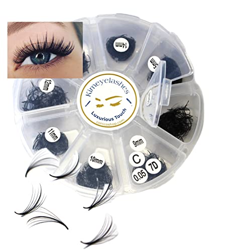 7D Wispy 0.05 Curl D Premade Volume Lash Fans - Handmade Russian Volume Extensions