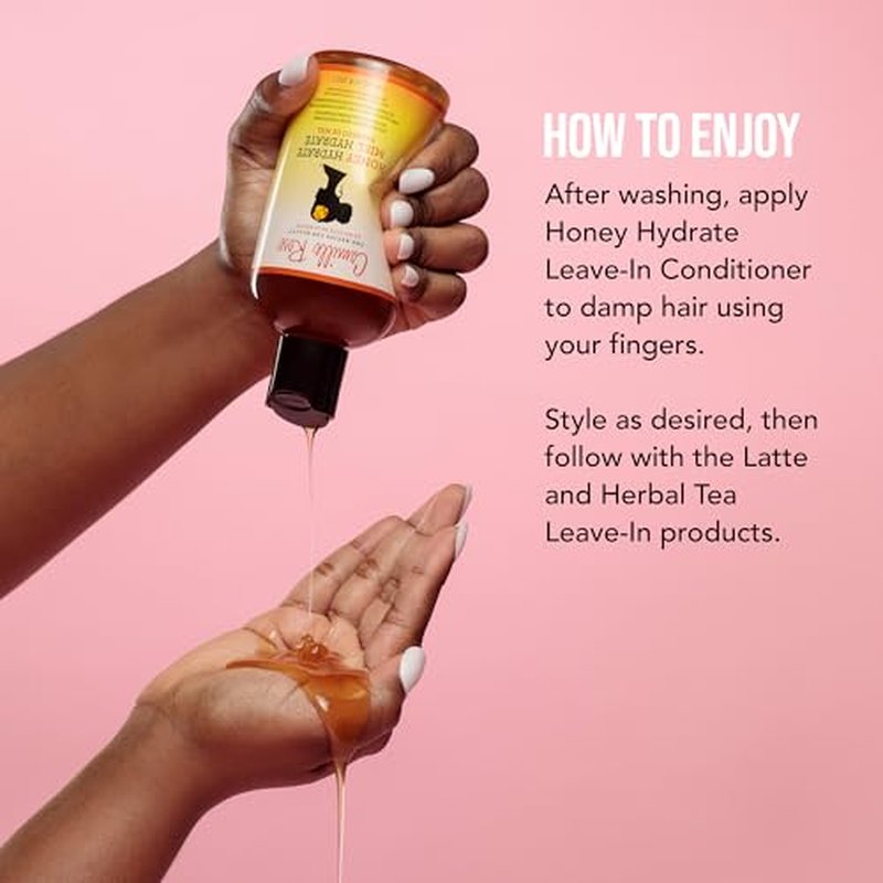 Camille Rose Honey Hydrate Leave In Conditioner, with Aloe and Olive Oil, to Soften Smooth and Protect, Moisturizer for All Hair Types, 9 fl oz