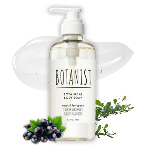 Botanist Natural Body Wash for Women, Mens Full Body Wash for Sensitive Skin by Squalane, Shea Butter & Aloe Vera, Shower Gel & Bath Soap from Japan, Sulfate Free 16.5 Fl Oz CASSIS & LEAF GREEN