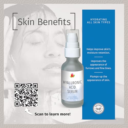 Reviva Labs Hyaluronic Acid Serum for Face and Neck - Moisturizing, Nourishing, and Hydrating Serum Acido Hialuronico - Face Serum for Women, 1 Fl Oz