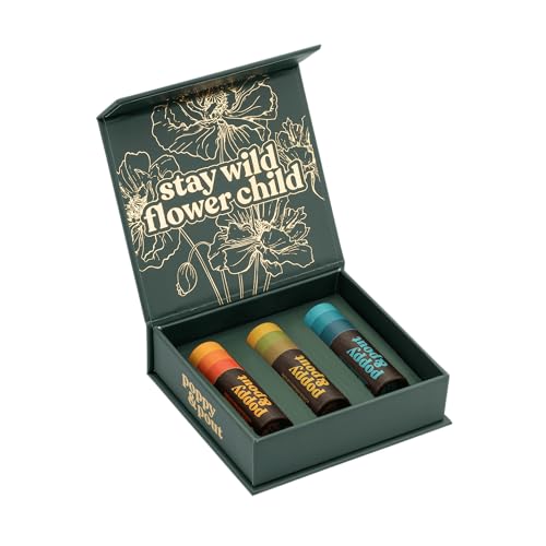 Poppy & Pout Jumbo Lip Balm Gift Set - 3 Retro Surf Flavors, Natural & Cruelty-Free
