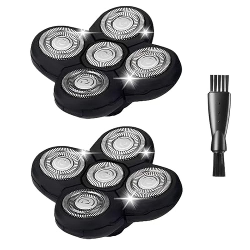 Head Shaver Replacement Blade for Grooming Bald Head Shaver,5 Blades Shavers Replacemen Heads for Bald Men Freedom Shaving,Electric Razor Replacement Heads for Shaving Kit,2Packs