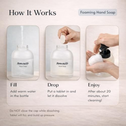 Flowcheer Foaming Hand Soap Refill Tablets Variety Pack - Vanilla, Lavender, Lemon, Orange