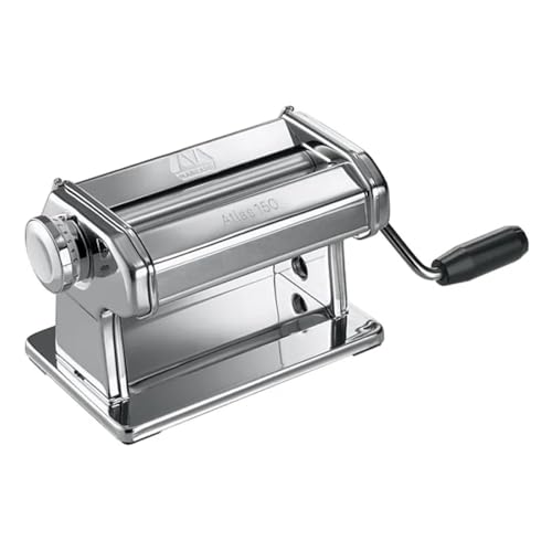 Atlas 150mm Manual Pasta Machine with Chrome Steel Roller, Italy Made