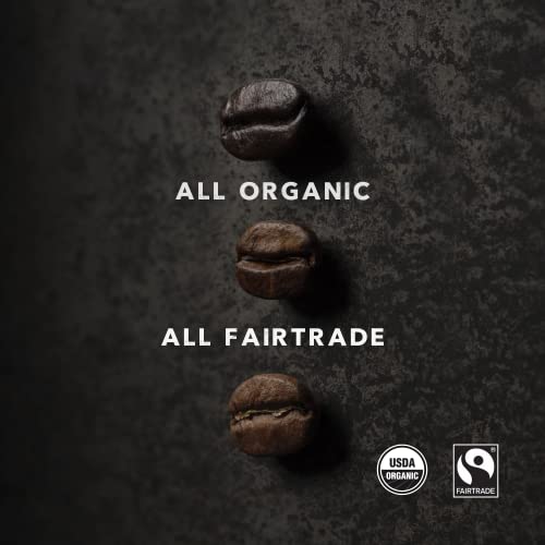 Organic Dark Roast Ground Coffee Pack of 6 - Fairtrade, Kosher, 60 oz