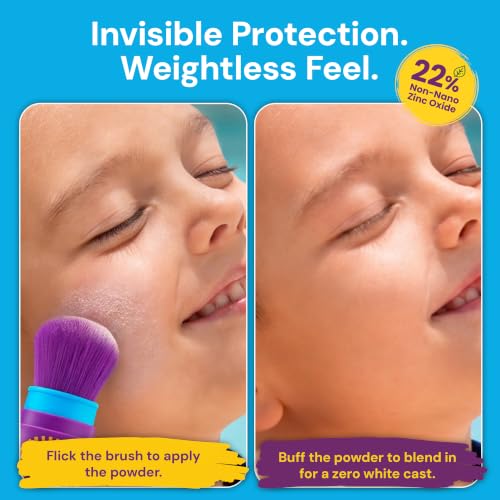 Brush On Block KIDS SPF 30 Powder Sunscreen – Reformulated, Easy Brush-On
