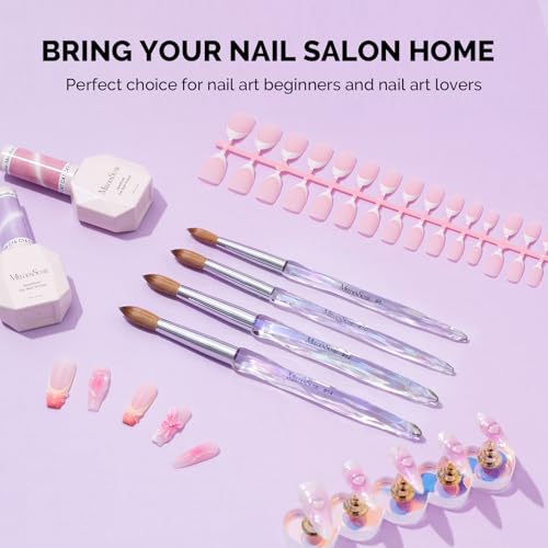 100% Kolinsky Acrylic Nail Brush - Transparent Size 8 - MelodySusie