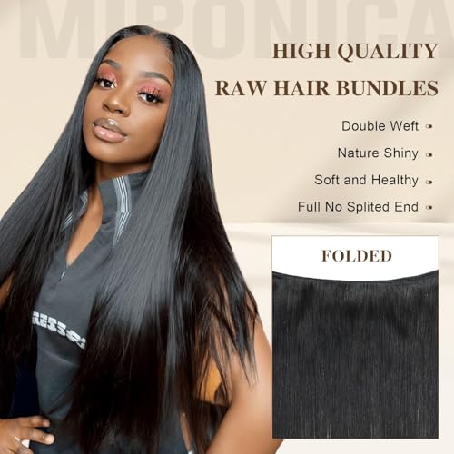 Mironica 20 Inch Straight Human Hair Extensions | 12A Quality, Soft & Natural