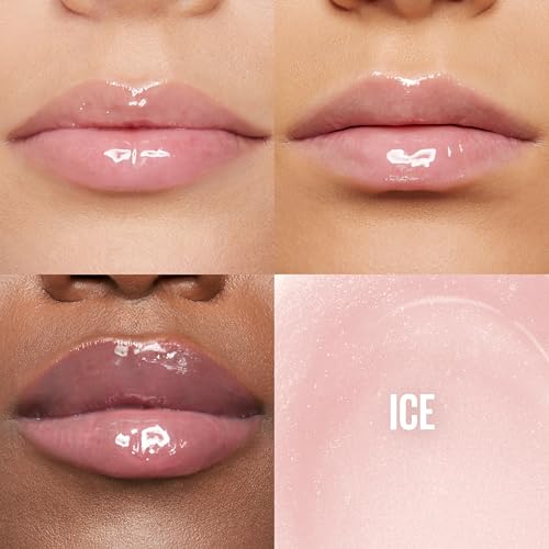Maybelline Lifter Gloss, Hydrating Lip Gloss with Hyaluronic Acid, Ice, Pink Neutral, 0.18 Ounce