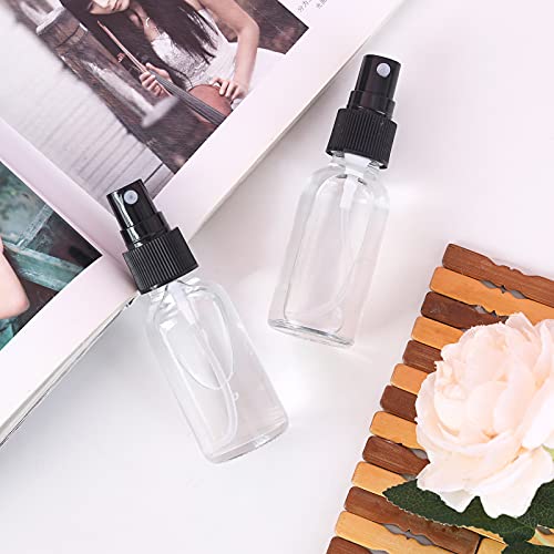 Clear Glass Spray Bottle 2oz Pack of 24 with Fine Mist Sprayer - Essential Oils, Beauty & Travel