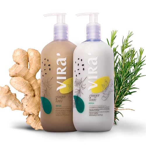Brazilian Shampoo & Conditioner Set - Deep Moisturizing Hair Care with Ginger Detox - 17.6 Fl Oz Each