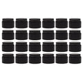 Darware 1oz Glass Balm Jars (24-Pack, Black); 30-Milliliter Little Cosmetic Jars with Lined Black Metal Lids