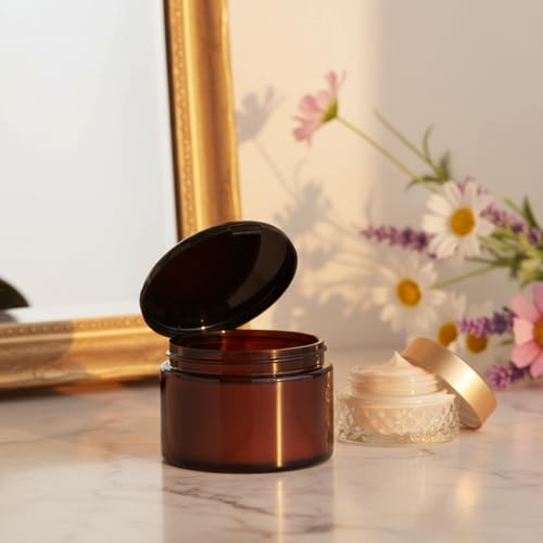 12oz Amber Plastic Jar with Black Flip Top - Reusable Food & Home Storage