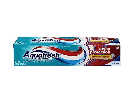 Aquafresh Cavity Protection Toothpaste Tube Cool Mint 5.6 oz | Pack of 6