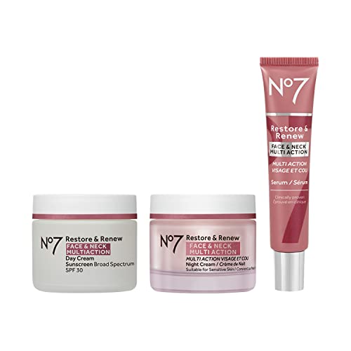 No7 Anti-Aging Face & Neck Skincare Set with SPF Night Cream