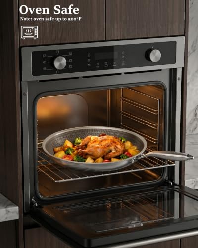 Non Stick Frying Pan Set 8+10+12 Inch Hybrid Skillets Dishwasher Oven Safe